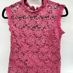 Nanette Lepore Blouse Lace overlay coral color